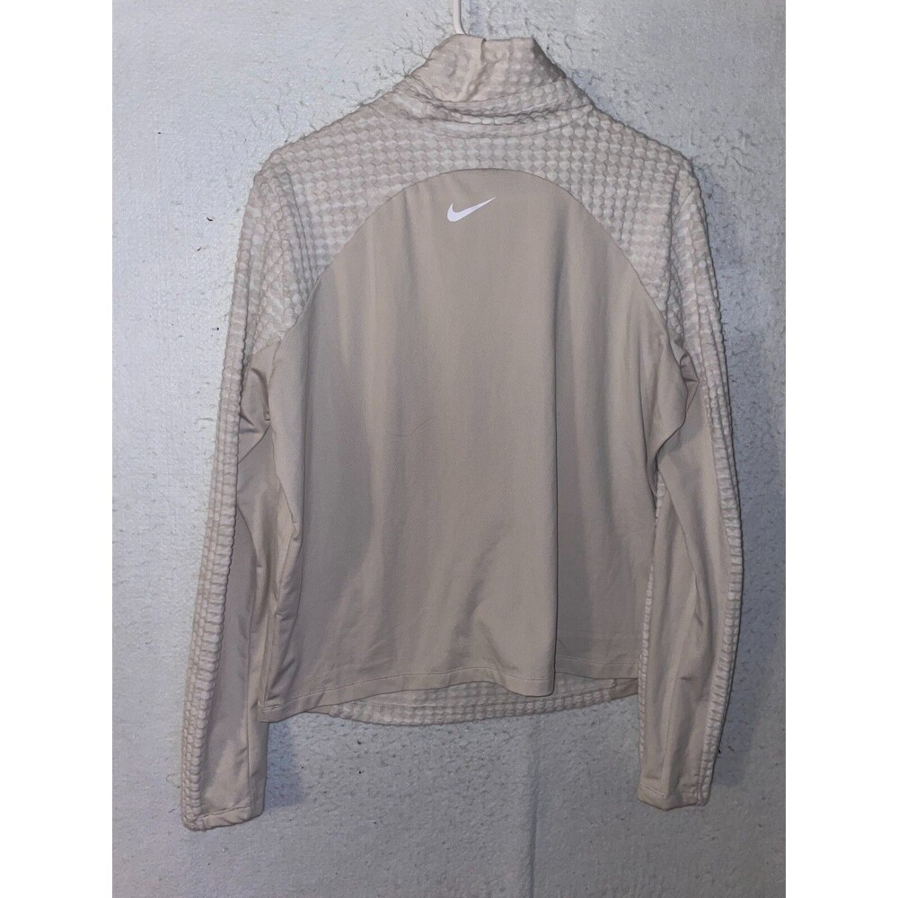 Women's NIKE Pro Hyperwarm running pullover long sleeve top XXL beige cream - Picture 6 of 7